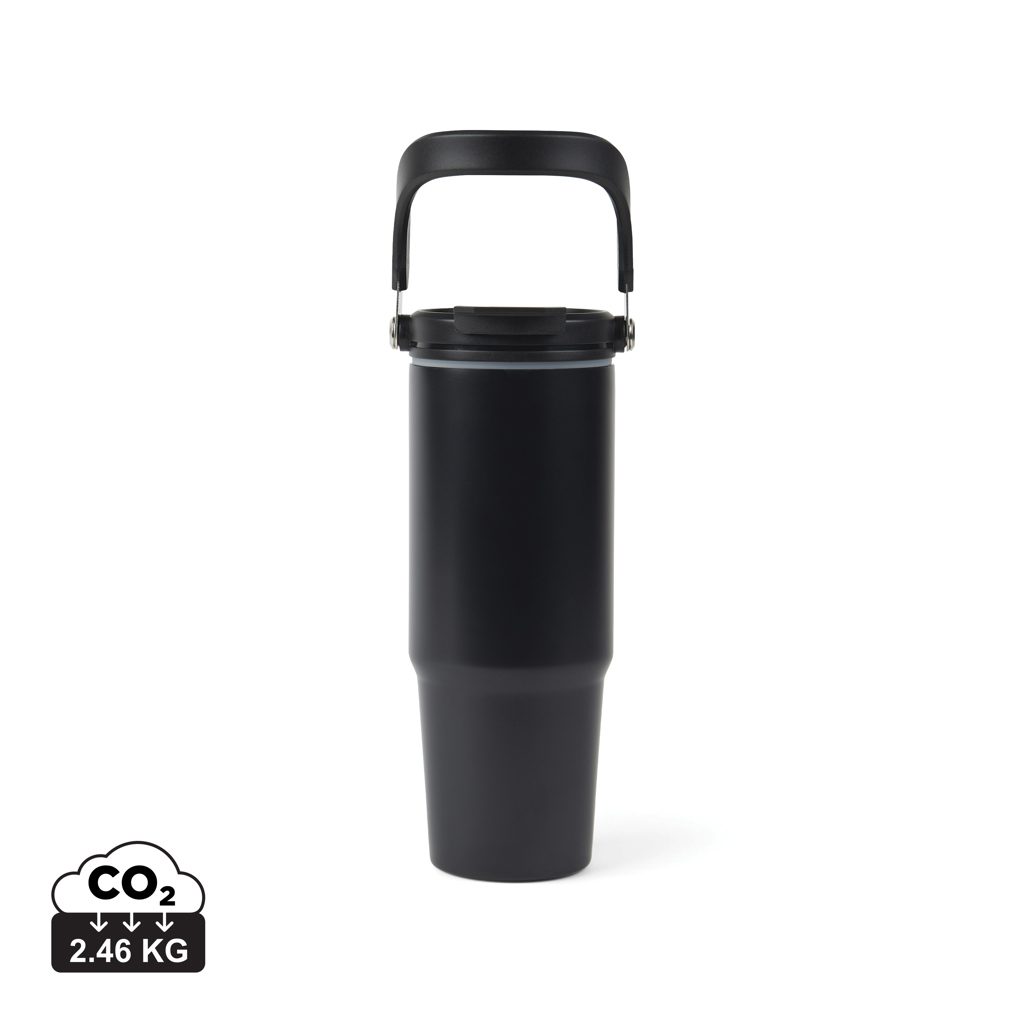 Bouteille isotherme publicitaire 880ml inox recyclé Eos VINGA Noir / Noir
